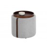 Sunpan Borelli Storage Ottoman - Belfast Heather Grey / Autumn Chestnut 1
