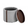 Sunpan Borelli Storage Ottoman - Belfast Heather Grey / Autumn Chestnut