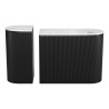 Zuo Modern Ormara Console Table Set in White and Black - Front and Seperated
