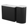 Zuo Modern Ormara Console Table Set in White and Black - Back Angled View