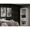 Manhattan Comfort Mulberry Open 1 Sectional Modern Armoire Wardrobe Closet with 2 Drawers in White - Manhattan Comfort Mulberry Open 1 Sectional Modern Armoire Wardrobe Closet with 2 Drawers in White