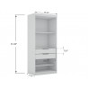 Manhattan Comfort Mulberry Open 1 Sectional Modern Armoire Wardrobe Closet with 2 Drawers