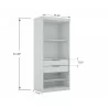 Manhattan Comfort Mulberry Open 1 Sectional Modern Armoire Wardrobe Closet with 2 Drawers - Manhattan Comfort Mulberry Open 1 Sectional Modern Armoire Wardrobe Closet with 2 Drawers