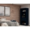 Manhattan Comfort Mulberry Open 1 Sectional Modern Armoire Wardrobe Closet with 2 Drawers in Tatiana Midnight Blue