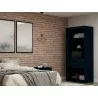 Manhattan Comfort Mulberry Open 1 Sectional Modern Armoire Wardrobe Closet with 2 Drawers in Tatiana Midnight Blue - Manhattan Comfort Mulberry Open 1 Sectional Modern Armoire Wardrobe Closet with 2 Drawers in Tatiana Midnight Blue
