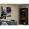 Manhattan Comfort Mulberry Open 1 Sectional Modern Armoire Wardrobe Closet with 2 Drawers in Brown