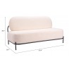Zuo Modern Arendal Sofa Vanilla - With Dimensions