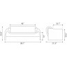 Zuo Modern Horten Sofa in Red - Dimension Sheet