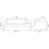 Zuo Modern Horten Sofa in Red - Dimension Sheet - Zuo Modern Horten Sofa in Red - Dimension Sheet