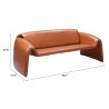 Zuo Modern Horten Sofa in Brown - With Dimension