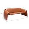 Zuo Modern Horten Sofa in Brown - With Dimension - Zuo Modern Horten Sofa in Brown - With Dimension