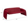 Zuo Modern Horten Sofa in Red - With Dimensions