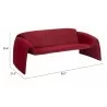 Zuo Modern Horten Sofa in Red - With Dimensions - Zuo Modern Horten Sofa in Red - With Dimensions