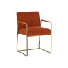 Sunpan Balford Dining Armchair Rust Front Angle