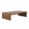 Sunpan Barella Coffee Table in Cognac Leather - Angled - Sunpan Barella Coffee Table in Cognac Leather - Angled