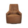 Sunpan Carmine Swivel Lounge Chair In Cognac Leather - Front