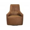 Sunpan Carmine Swivel Lounge Chair In Cognac Leather - Front - Sunpan Carmine Swivel Lounge Chair In Cognac Leather - Front