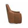 Sunpan Carmine Swivel Lounge Chair In Cognac Leather - Side