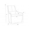 Sunpan Carmine Swivel Lounge Chair In Cognac Leather - Dimensions