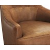 Sunpan Carmine Swivel Lounge Chair In Cognac Leather - Close-up View