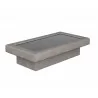 Sunpan Azelia Coffee Table in Light Grey Leather - Angled - Sunpan Azelia Coffee Table in Light Grey Leather - Angled