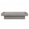 Sunpan Azelia Coffee Table in Light Grey Leather - Front - Sunpan Azelia Coffee Table in Light Grey Leather - Front
