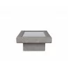 Sunpan Azelia Coffee Table in Light Grey Leather - Side - Sunpan Azelia Coffee Table in Light Grey Leather - Side