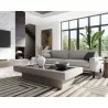 Sunpan Azelia Coffee Table in Light Grey Leather - Lifestyle - Sunpan Azelia Coffee Table in Light Grey Leather - Lifestyle