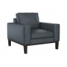 Sunpan Davilo Armchair in Midnight Blue Leather - Angled