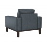 Sunpan Davilo Armchair in Midnight Blue Leather - Back Angled