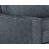 Sunpan Davilo Sofa in Midnight Blue Leather - Arm Close-up