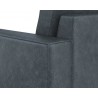 Sunpan Davilo Sofa in Midnight Blue Leather - Seat Close-up