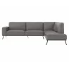 Sunpan Brandi Sofa Chaise - Raf - Vintage Charcoal Leather - Front - Sunpan Brandi Sofa Chaise - Raf - Vintage Charcoal Leather - Front