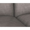 Sunpan Brandi Sofa Chaise - Raf - Vintage Charcoal Leather - Seat Close-up