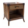 Hospitality Rattan Home Palm Cove 1-Drawer Nightstand with Glass