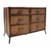 Hospitality Rattan Home Palm Cove 6-Drawer Dresser with Glass