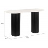 Zuo Modern Izola Console Table in White and Black - With Dimension