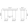 Zuo Modern Izola Console Table in White and Black - Dimension Sheet