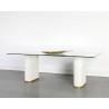 Sunpan Adora Dining Table - 86.5" - Front Angle with Decor