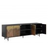 Sunpan Auburn Media Console And Cabinet - Angled with Opened Drawer