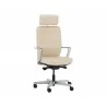 Sunpan Dennison Office Chair in Sand Leather - Angled - Sunpan Dennison Office Chair in Sand Leather - Angled