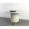 Sunpan Paloma Dining Table - Round - White Marble - 54" - Sunpan Paloma Dining Table - Round - White Marble - 54"