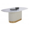 Sunpan Paloma Dining Table - Oval - White Marble - 84" Side