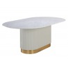 Sunpan Paloma Dining Table - Oval - White Marble - 84"