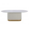 Sunpan Paloma Dining Table - Oval - White Marble - 84" Front