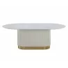 Sunpan Paloma Dining Table - Oval - White Marble - 84" Front - Sunpan Paloma Dining Table - Oval - White Marble - 84" Front