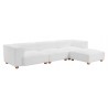 Zuo Modern Tayte Sofa in White - Angled with Ottoman