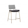 Sunpan Brinley Counter Stool Gold - Nightfall Black / Chacha Grey - Front Side Angle