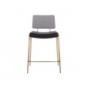 Sunpan Brinley Counter Stool Gold - Nightfall Black / Chacha Grey - Front Angle