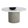 Sunpan Nicolette Dining Table Light Grey - Marble Look - Front with White BG - Sunpan Nicolette Dining Table Light Grey - Marble Look - Front with White BG